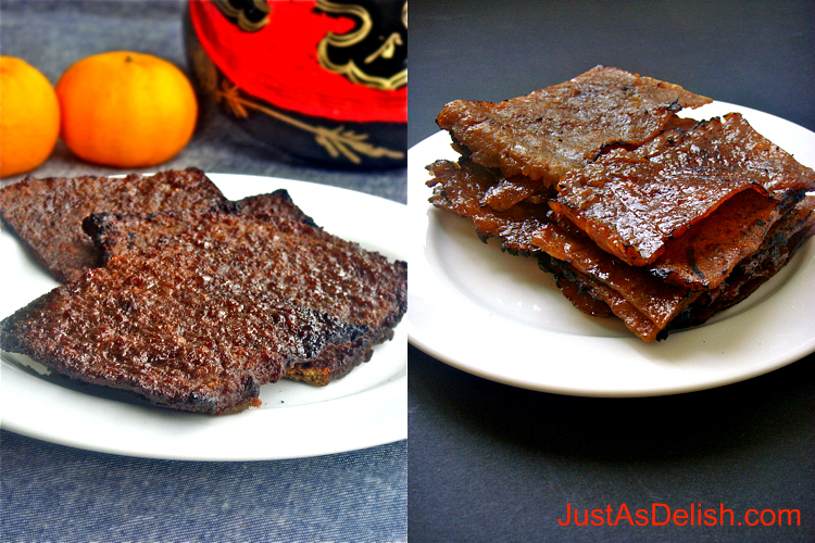 Irisan dendeng bak kwa dipajang di toko khusus di Kuala Lumpur