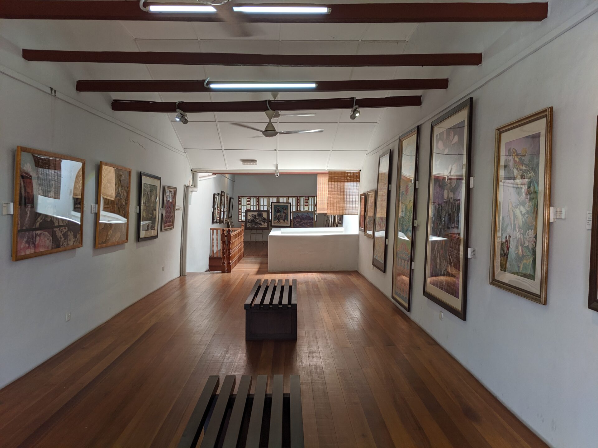 Lukisan batik yang dipamerkan di Batik Painting Museum di Armenian Street, Penang