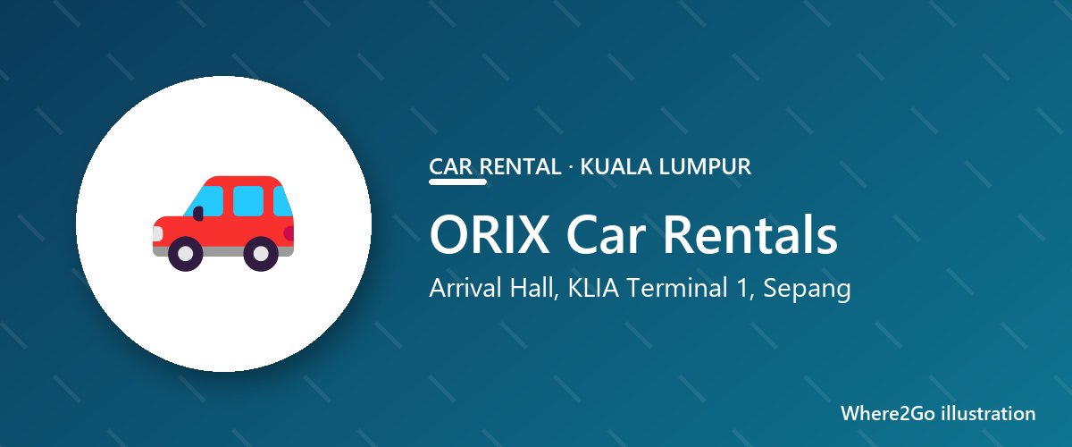 Ilustrasi untuk ORIX Car Rentals, sewa kereta di KLIA Terminal 1, Sepang, Kuala Lumpur