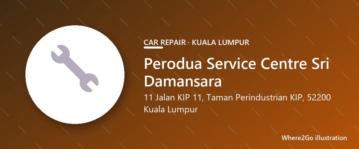 Ilustrasi untuk Perodua Service Centre Sri Damansara, bengkel mobil di Sri Damansara, Kuala Lumpur