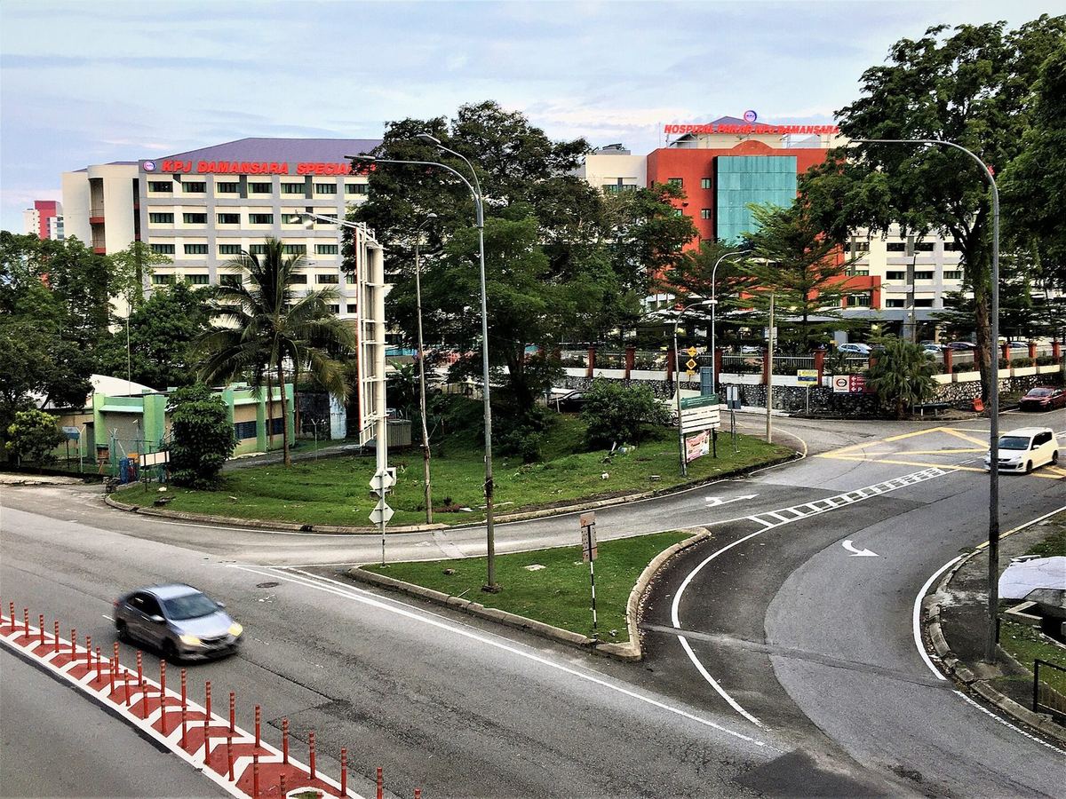 KPJ Damansara Specialist Hospital buildings seen across the road, Damansara Utama, Petaling Jaya