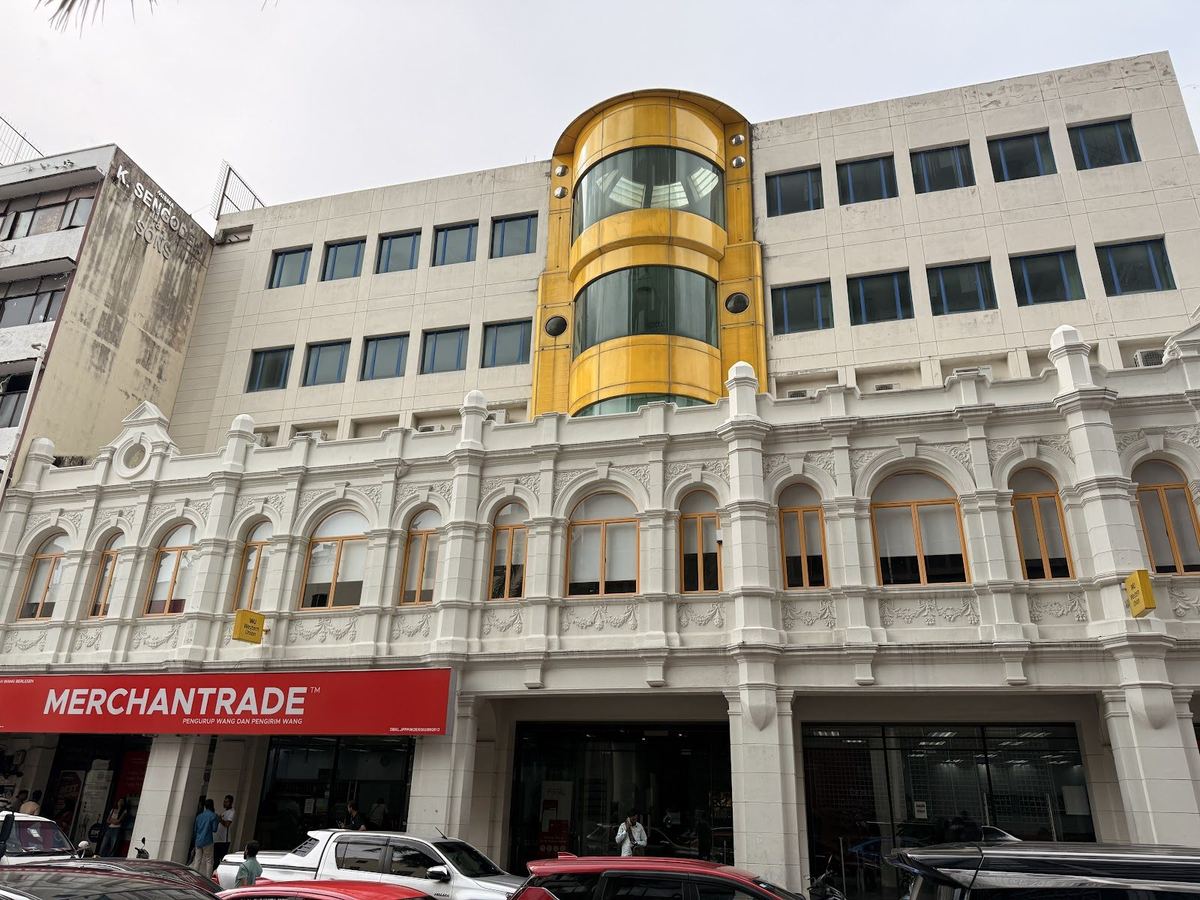Wisma GTK with the Merchantrade sign on Jalan Hang Lekiu, Kuala Lumpur