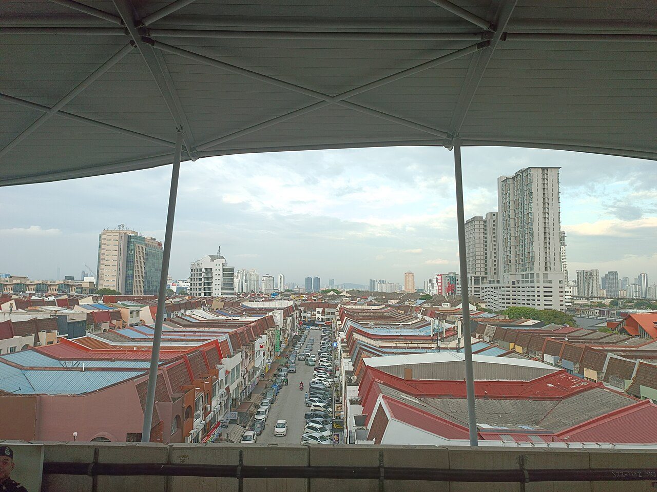 Rows of SS15 shoplots in Subang Jaya seen from the SS15 LRT station, the area where dobiQueen SS15 is