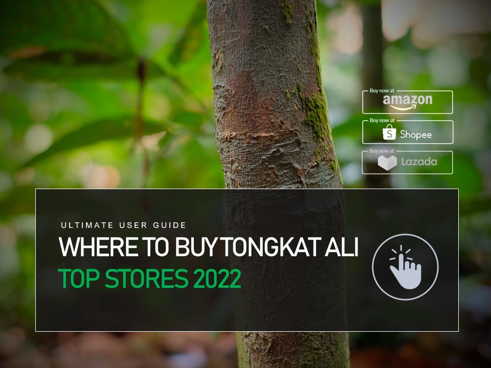 Produk suplemen herbal Tongkat Ali dalam bentuk kapsul dan bubuk