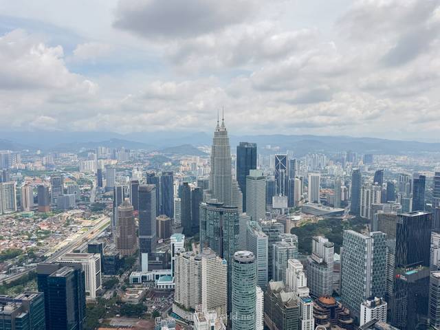 Kuala Lumpur skyline seen from a high viewpoint