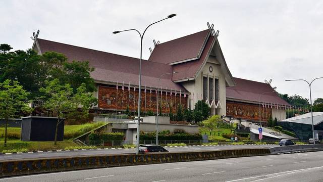 Malay-style roof and mural facade of the National Museum (Muzium Negara), Kuala Lumpur