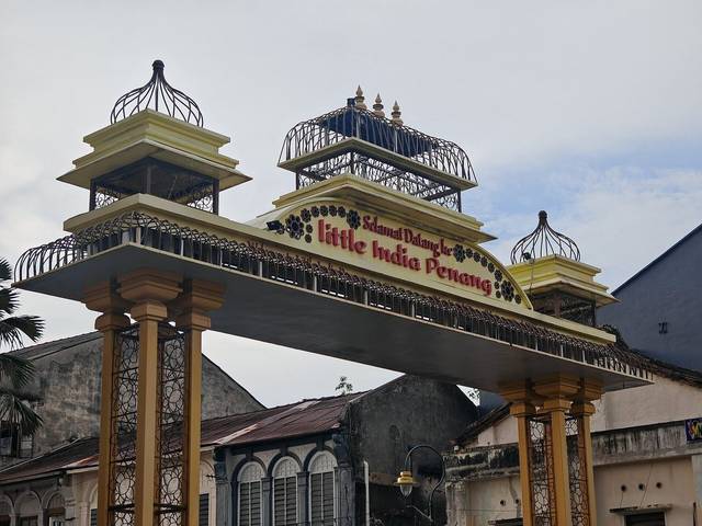 Ornate welcome arch at the entrance to Little India, George Town, Penang