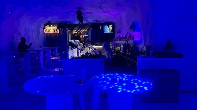 Blue-lit domed interior of Reggae Bar Penang on Lebuh Chulia, George Town