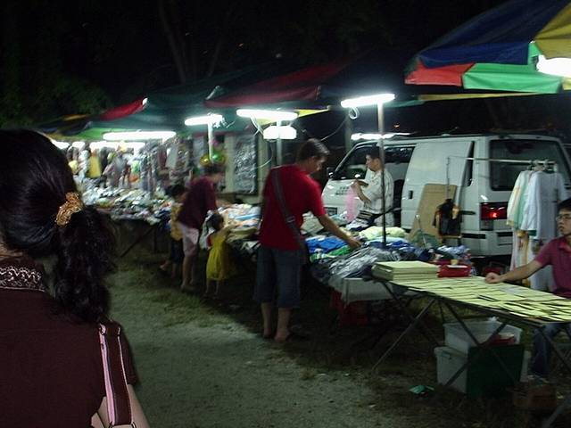 Stalls at a pasar malam, one of the weekly night markets in Penang
