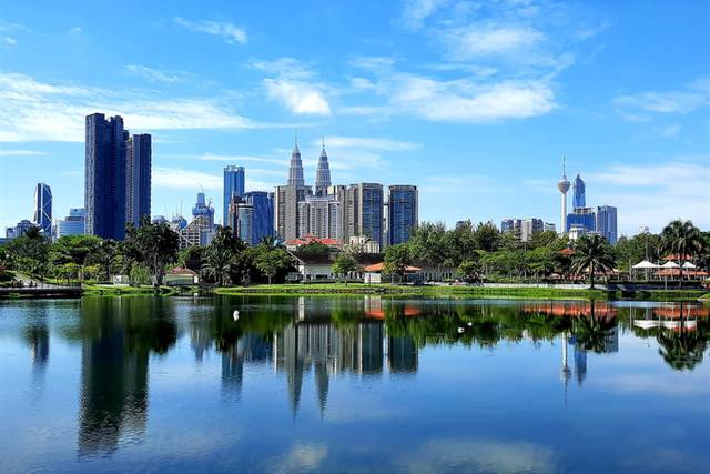 Titiwangsa lake and city skyline