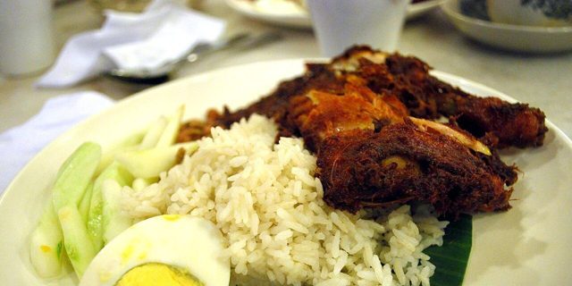 Nasi lemak with fried chicken, the signature dish at Village Park Restaurant in Damansara Utama, Petaling Jaya